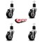 Service Caster 3.5'' Black Poly Wheel Swivel 1-7/8'' Expanding Stem Caster Set, 4PK SCC-EX20S3514-PPUB-BLK-178-4 - alternate 4